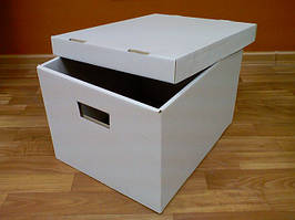 Коробки для документів. Архівні коробки. Архівні бокси 395х323х270 мм. світлі