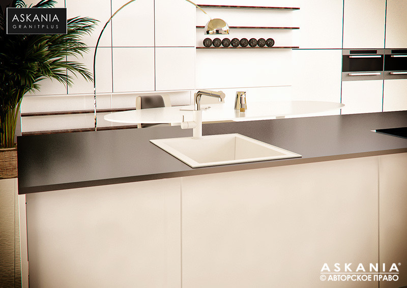 ГРАНИТНА Мойка ASKANIA «PETRA 40» RV 02 white