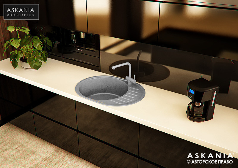 ГРАНИТНА МОЙКА ASKANIA «ALPINA» RV 05 gray, фото 1