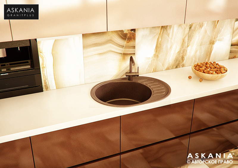 ГРАНИТНА Мойка ASKANIA «ALPINA» RV 06 brown, фото 1