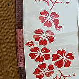 Вінілова наклейка для машини 3D квіти червоні 33 см, фото 3