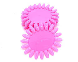 Овальна палітра-ромашка для нанесення лаків і гель-лаків рожева