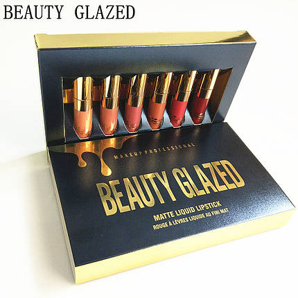 Набір матових рідких помад Beauty glazed matte liquid lipstick, фото 3