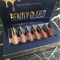 Набір матових рідких помад Beauty glazed matte liquid lipstick, фото 5