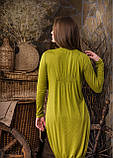 Сукня жіноча великого розміру, сукня жіноча красиве ошатне, плаття оливкового кольору вільного крою, фото 3