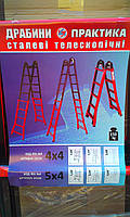 Драбина телескопічна 4х5, сталева, фото 5