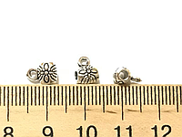 Бейл, Держатель для кулона, " Цветок ", Античное серебро, Цинковый сплав, 8 мм x 6 мм