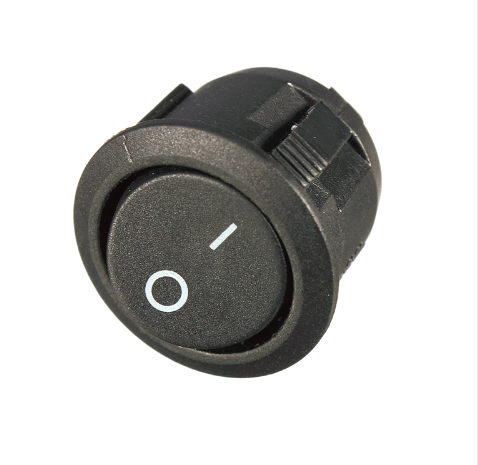 Перемикач клавішний КП-19 2 контакту, 2 положення з фіксацією без підсвічування 220В. Чорний