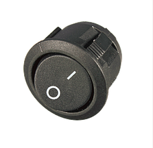 Перемикач клавішний КП-19 2 контакту, 2 положення з фіксацією без підсвічування 220В. Чорний, фото 1