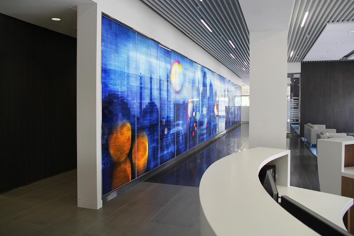 Скляне панно в офіс Нічне місто, фото 1