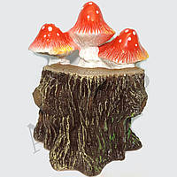 Садовая фигура Пенек с грибами 37 см