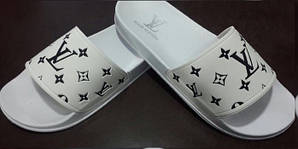Жіночі шльопанці Louis Vuitton White Black
