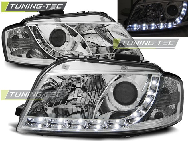 Передні фари Audi A3 8P (03-08) тюнинг Led оптика (замена галогена)