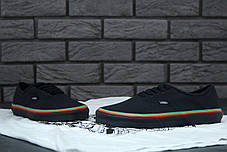 Жіночі кеди Vans Authentic (Rasta) Black / Black Skate Shoes. ТОП Репліка ААА класу., фото 2