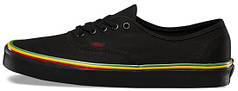 Чоловічі кеди Vans Authentic (Rasta) Black / Black Skate Shoes. ТОП Репліка ААА класу.