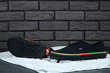 Жіночі кеди Vans Authentic (Rasta) Black / Black Skate Shoes. ТОП Репліка ААА класу., фото 3