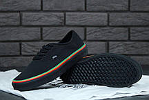 Жіночі кеди Vans Authentic (Rasta) Black / Black Skate Shoes. ТОП Репліка ААА класу., фото 2