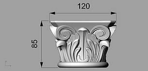 Капітель 11 чотиристороння — 120х85х120 мм, фото 2