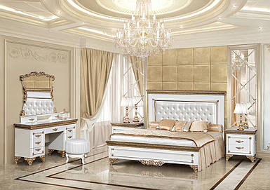 Спальня біла глянцева з шафою ,Ермітаж