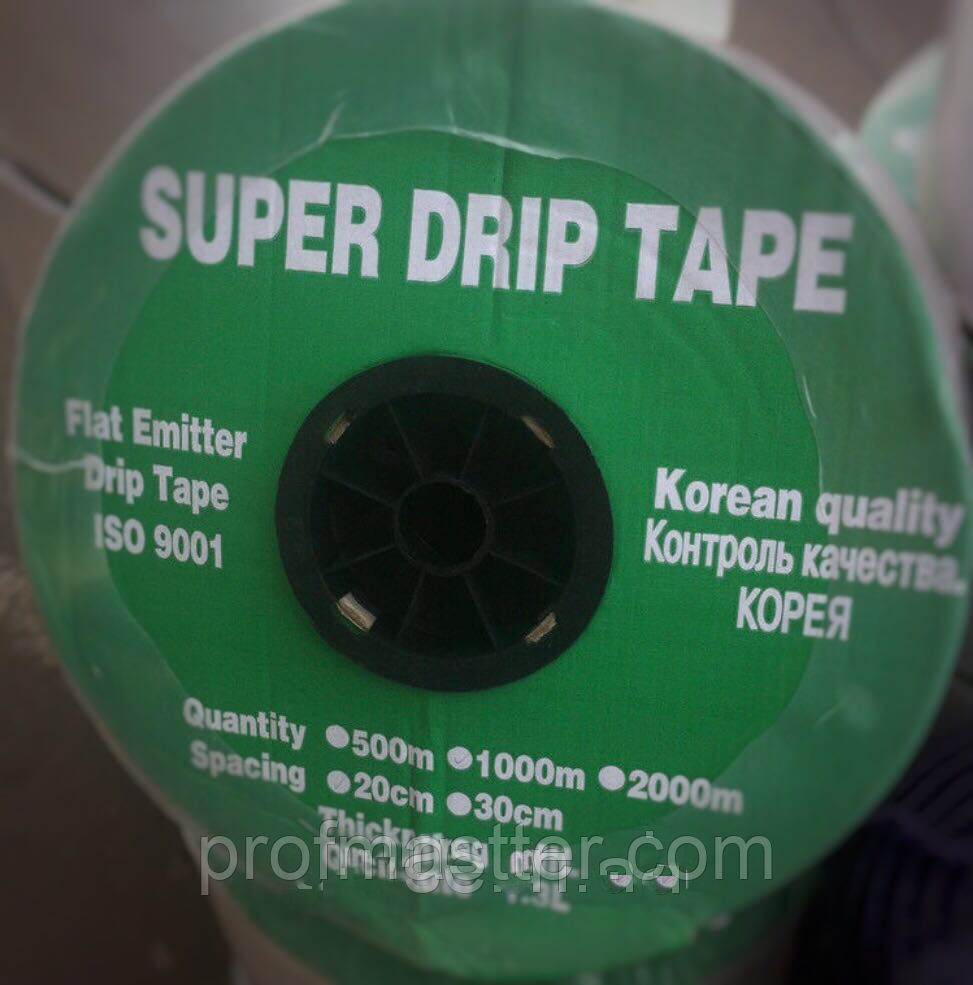 Стрічка для крапельного поливання Super Drip Tape Корея 300 мм (500 м) Еміттерна
