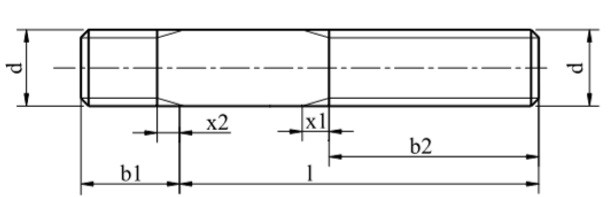 Шпилька DIN 938 - креслення Шпилька DIN 938 купити