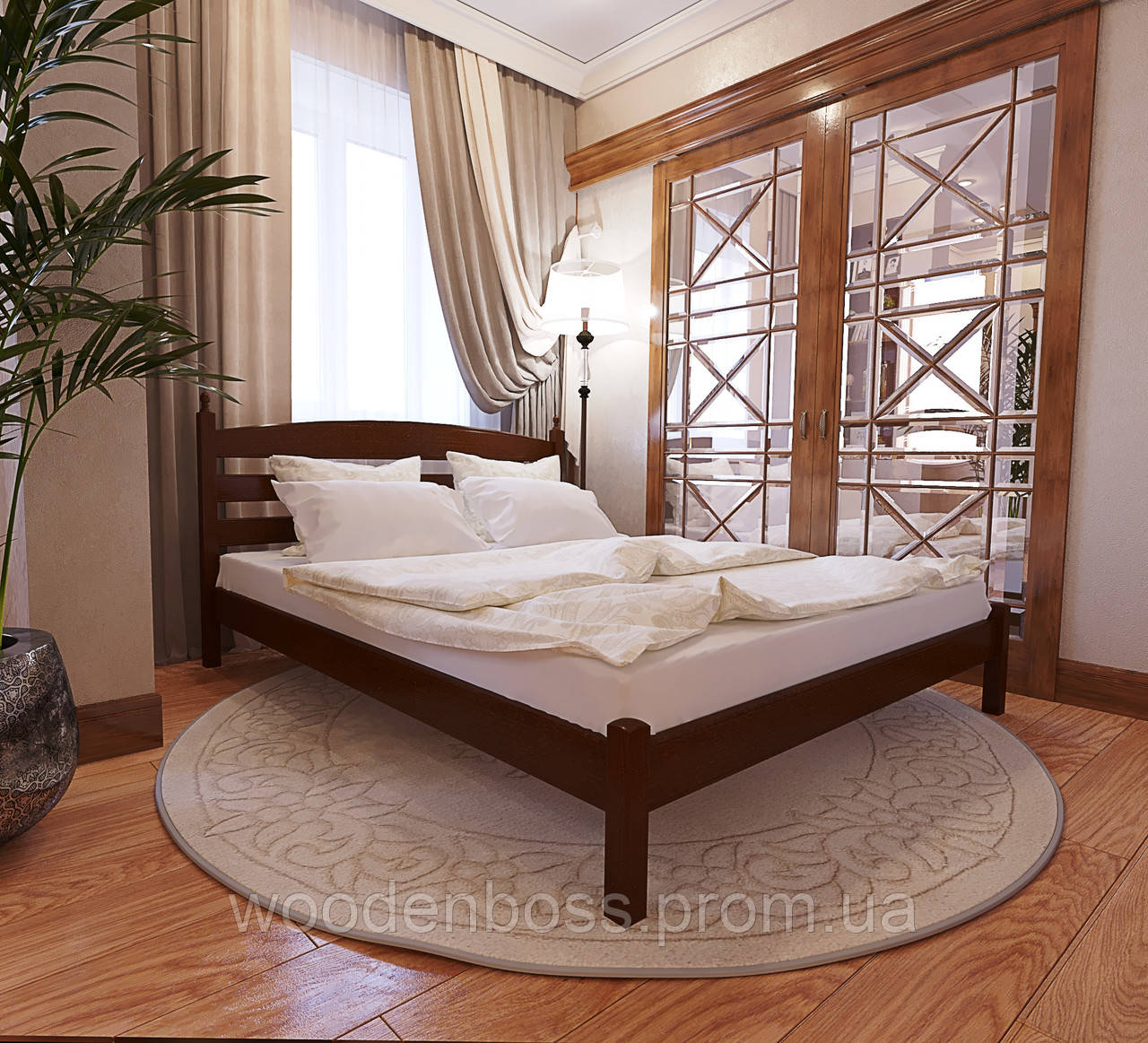 Ліжко двоспальне від "Wooden Boss" Класик (спальне місце-160х190/200)