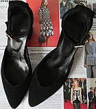 Комфортні туфлі Limoda з натуральної замші босоніжки на підборах 6 см чорні, фото 2