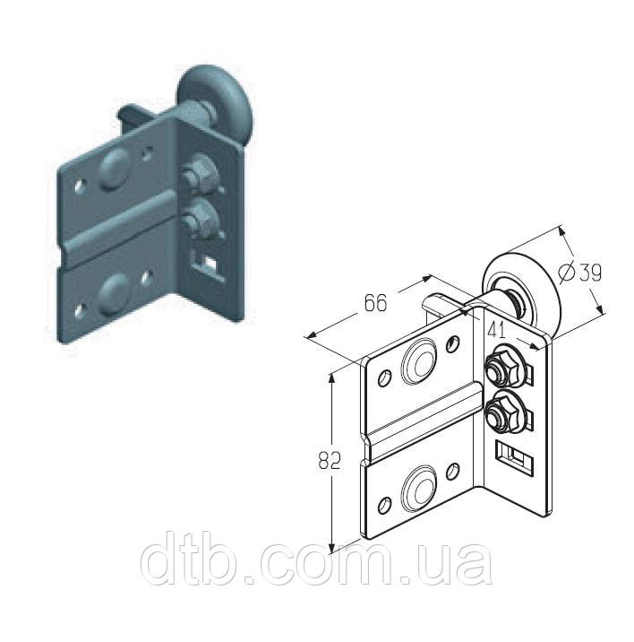 Кронштейн роликовый верхний RBT-320 для ворот Alutech Trend секционных ...