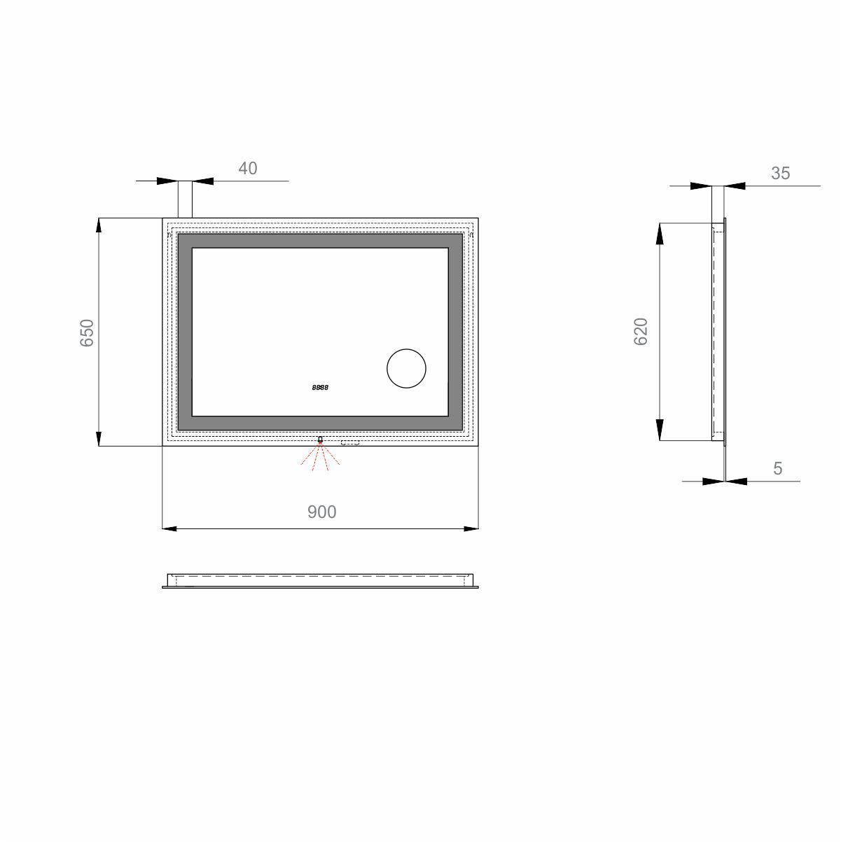 Зеркало в ванную Мега Led - фото 4 - id-p710052594