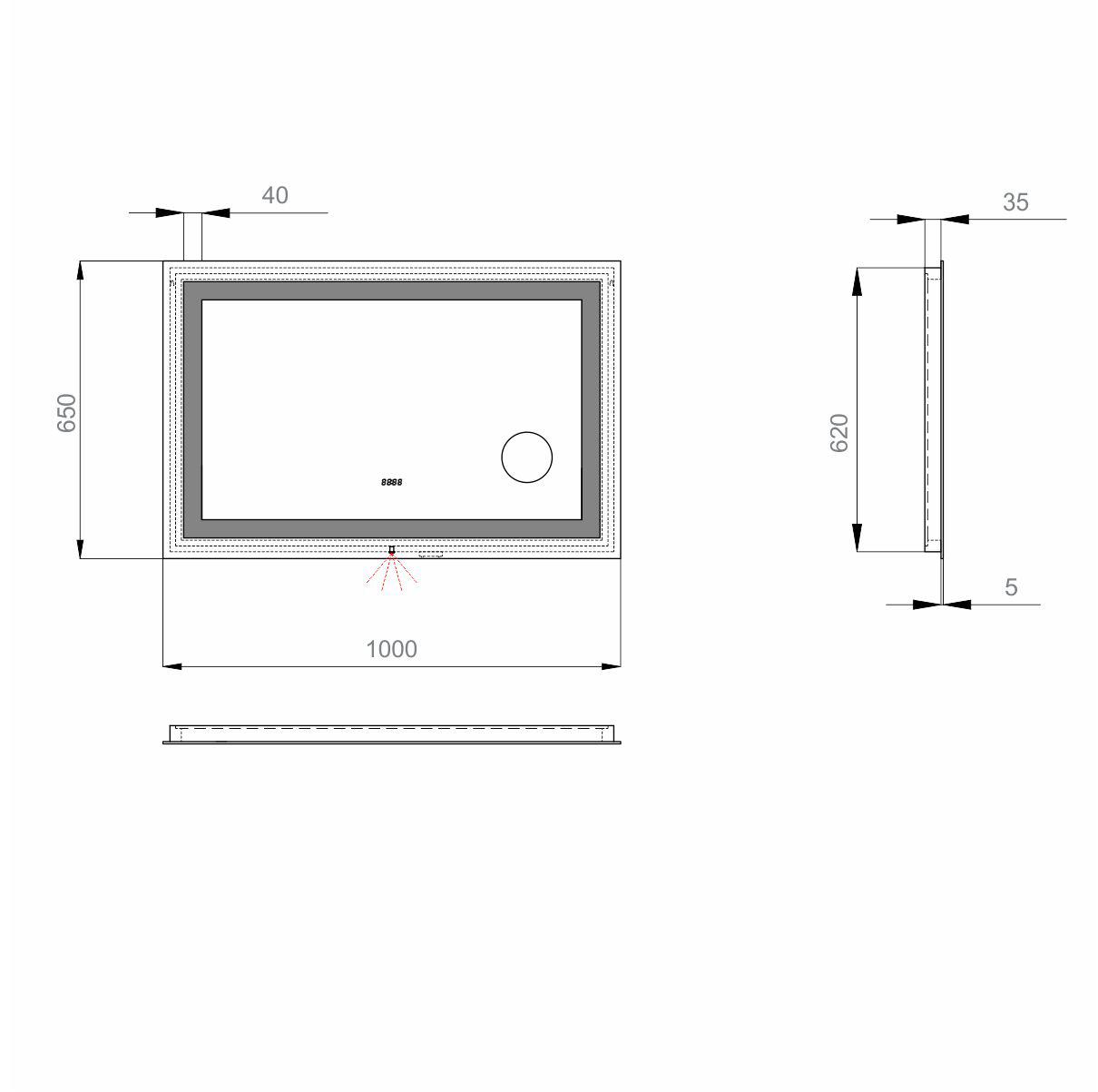 Зеркало в ванную Мега Led - фото 5 - id-p710052594