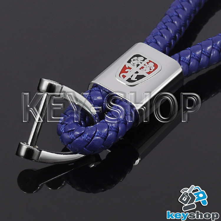 Брелок для авто ключей Roewe (Роеве) кожаный плетеный (синий) - фото 2 - id-p710105091