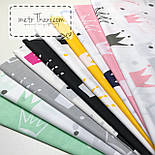 Лоскуток. Тканина бавовняна "Корони" блакитні та сині на білому 51*160 см, фото 5