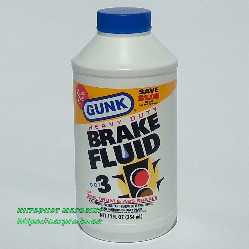 Гальмівна рідина для високих навантажень GUNK DOT-3 heavy duty brake fluid 354ml.
