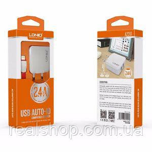 Адаптер LDNIO A2201 (2USB-порта) + кабель micro USB