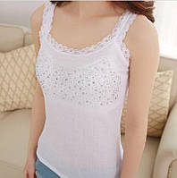 Майка жіноча з камінцями one size білий