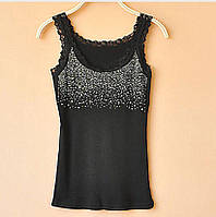 Майка жіноча з камінням one size чорний