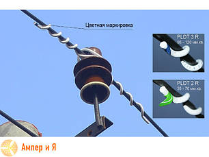 Спіральна в'язка для верхнього кріплення дроту PLDT 3 R 95-120 SICAME, фото 3
