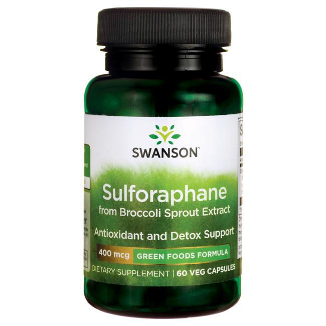 Сульфорафан із броколі 400 мкг 60 рослинних капсул/Sulforaphane from Broccoli Sprout Extract Swanson USA