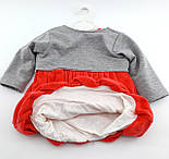 Дитяче плаття Туреччина 3, 6 місяців для новонародженої дівчинки ошатне червоне (ПДН30), фото 3