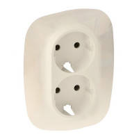  754956 Лицьова панель з рамкою для подвійної розетки із заземленням, слонова кістка Legrand Valena Allure