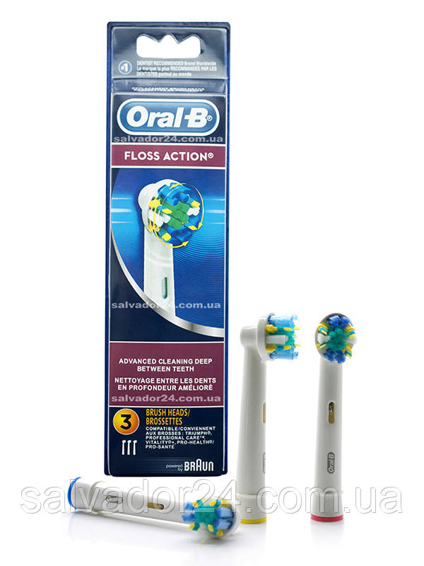 Floss Action EB25 (3 штуки), насадки для зубної щітки Oral-B гігієна порожнини рота