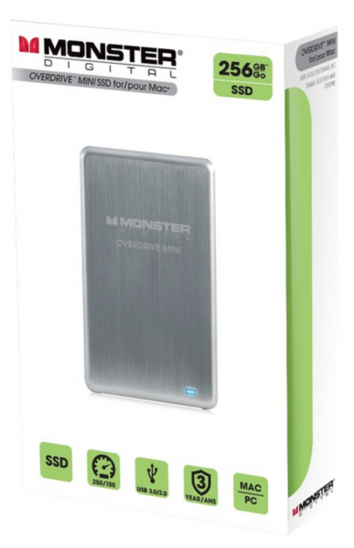 SSD-диск Monster Digital Overdrive Mini 256GB (for Mac/PC)