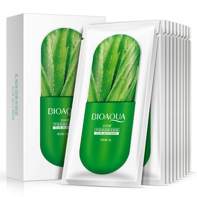Ночная гелевая маска для лица с алое BIOAQUA Aloe Jelly Mask 8g