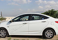 Hyundai Accent/Solaris Sedan (2011-) Окантовка вікон повна 14шт