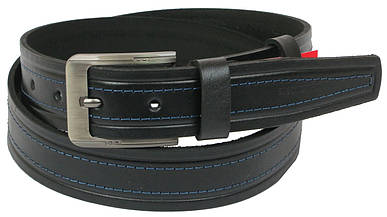 Чоловічий ремінь під джинси Skipper чорний 3,8 см