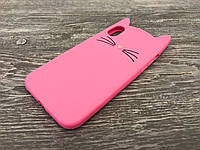 Резиновый 3D чехол для Apple iPhone X Усики розовый