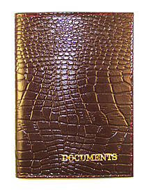 Обкладинка Бордова з лакової шкіри під крокодила для великого водійського посвідчення під страховку
