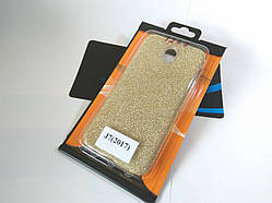 Золотий жіночий чохол з блискітками для Samsung Galaxy J7 (2017) J730 (кольоровий силіконовий)