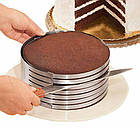 Форма-кольцо для нарезки коржей раздвижна для ровной нарезки торта  d=24-30см., h=8,5 см., фото 2