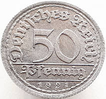 Німеччина 50 пфеннігів 1921 Е